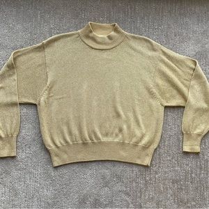 Knight’s Ltd gold lurex mock neck sweater